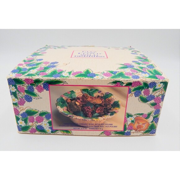 Fitz And Floyd Wild Berries Hand-painted Ceramic Pot Pourri Bowl 8.5 Inch - Picture 11 of 11